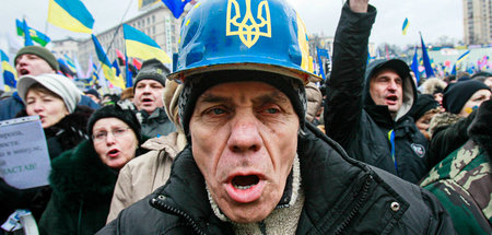 Demonstranten auf dem Maidan in Kiew (8.12.2013)