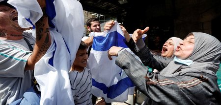 Aufgeheizte Stimmung: Israelis und Palästinenser argumentieren l...