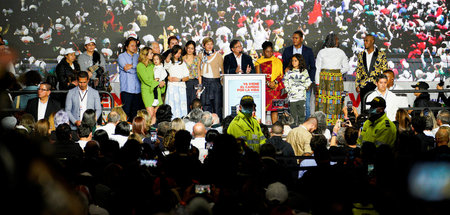 Gustavo Petro, Francia Márquez und ihre Unterstützer am Sonntag ...