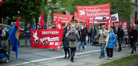 Teilnehmer der DGB-Demonstration am 1. Mai 2022 in München Teilnehmer der DGB-Demonstration am 1. Mai 2022 in München