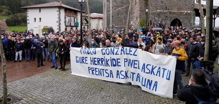 Demonstration zur Freilassung von Pablo González in Nabarniz in ...