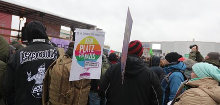 Demonstration gegen Bundesparteitag der AfD in Riesa (Januar 201...