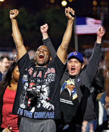 Grant-Park, Chicago, 4. November 2008: Barack Obama wird Präside...