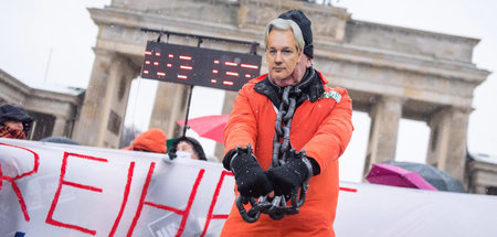 Protest für die Freilassung von Julian Assange (Berlin, Januar 2...