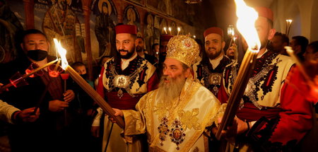 Archimandrit Partenie (M.) nimmt am orthodoxen Ostergottesdienst