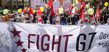 Teilnehmer der Großdemonstration am Sonnabend in München