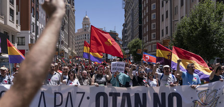 Demonstration gegen den NATO-Gipfel am Sonntag in Madrid