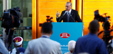 Der türkische Präsident Recep Tayyip Erdogan bei der Eröffnung d...