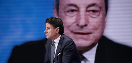 Regierungspartner in Nöten: »Sterne«-Chef Conte mit Premier Drag...