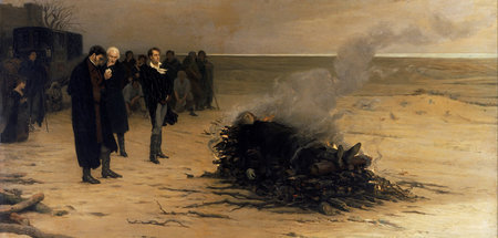 Verbrennung der Leiche Shelleys durch seine Freunde Edward John ...
