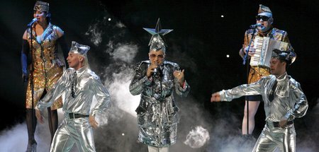 Nationalistenpop: Kostümprobe der Band von Verka Serduchka für d...