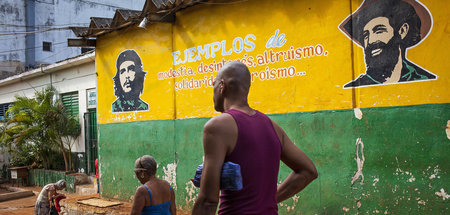 Vorbilder Che Guevara und Camilo Cienfuegos: Gemälde auf einer H...