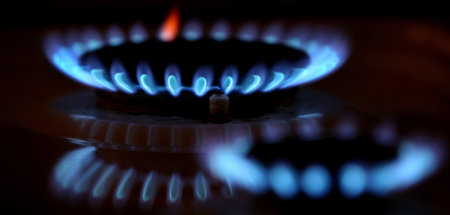 Flammen aus einem Gasherd