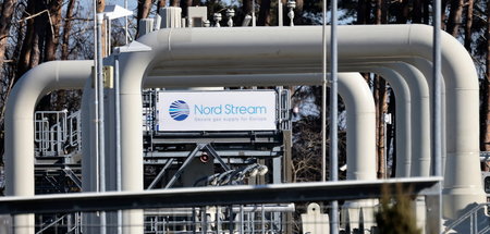 Nord-Stream-1-Rohre in Lubmin, März 2022
