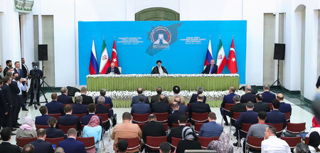Pressekonferenz während des Treffens in Teheran (20.7.2022)