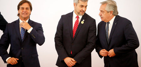 Die Präsidenten Uruguays (Lacalle Pou), Paraguays (Abdo Benítez)...