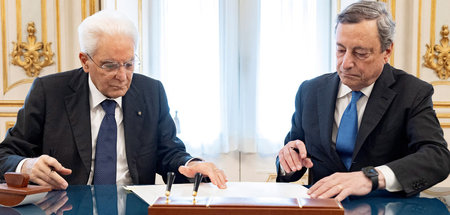 Intermezzo beendet: Präsident Mattarella und Mario Draghi besieg...