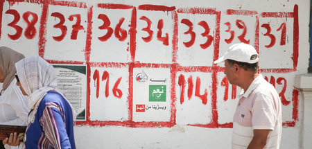 Wahlplakat auf tunesisch: Überzeugt hat es nur wenige in dem nor...