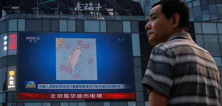 Ziemlich ungemütlich: Das chinesische TV zeigte am Mittwoch Bild...