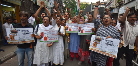 Protest gegen steigende Preise und Erwerbslosigkeit im indischen...