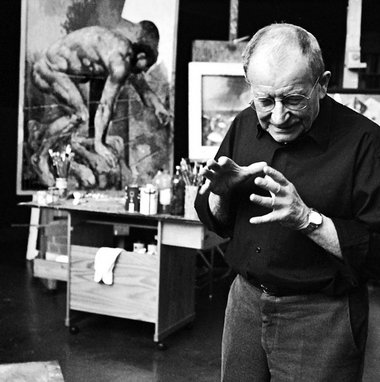 Willi Sitte in seinem Atelier (Januar 2001)
