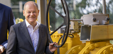 Dreht vorläufig noch das große Rad: Bundeskanzler Olaf Scholz am...