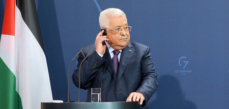 Palästinenserpräsident Mahmud Abbas am Dienstag in Berlin