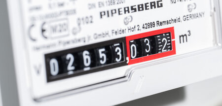 Gaszähler eines Privathaushaltes in Stuttgart