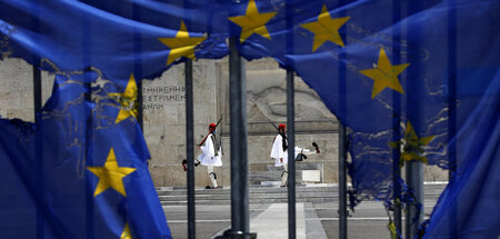 Protest gegen die Knebel der EU auf dem Syntagma-Platz in Athen ...