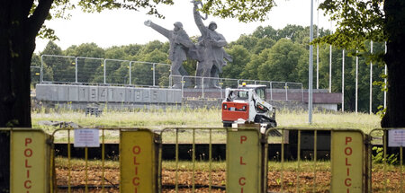 Polizeilich abgesperrt: Siegesdenkmal in Riga