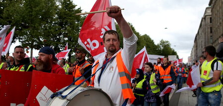 Streik der Hafenarbeiter am 15. Juli in Hamburg