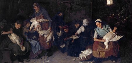 Schnabelgesichter in Schockstarre: »Gänserupferinnen« von Max Li...