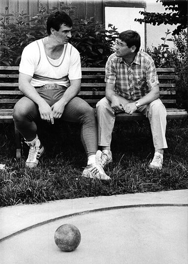 Mit Weltrekordkugelstoßer Ulf Timmermann (l.) auf
Erfolgskurs: ...