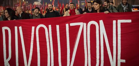 Kommunisten ­demonstrieren in Rom anlässlich des 100. Jahrestags...