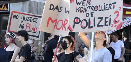 Protestkundgebung nach den tödlichen Schüssen in Dortmund (10.8....