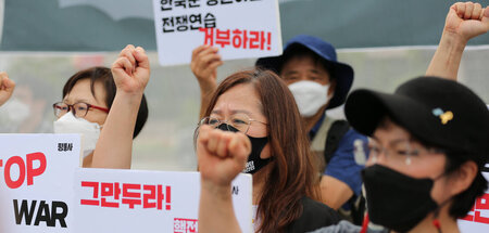 Auch am 22. August wurde in Seoul gegen das Manöver protestiert