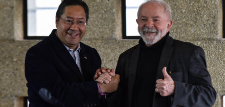 Gemeinsamer Einsatz für die Patria Grande: Arce (l.) und Lula am...