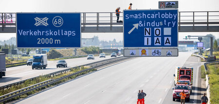 Autofreie Autobahn nach Banneraktion von Klimaaktivisten (A9 bei...