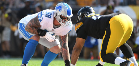 Dicke Brocken: Detroits Taylor Decker (l.) und Pittsburghs Camer...