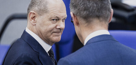 Haben es aufeinander abgesehen: Olaf Scholz und Friedrich Merz (...