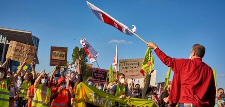 Verdi-Streik in Berlin für bessere Arbeitsbedingungen im Gesundh...