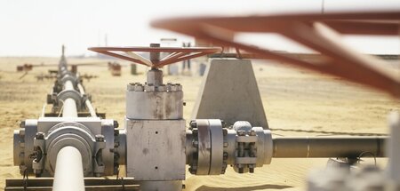 Gasventil an einer Pipeline in den Emiraten