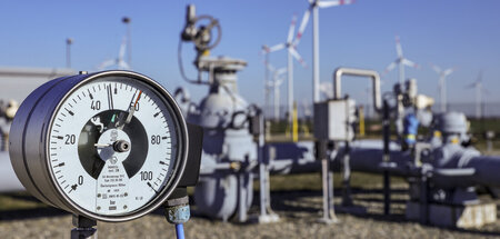 Klare Anzeige: Druck im Erdgasnetz auf dem Gelände des Gasspeich...