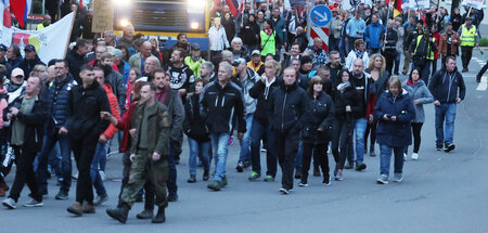 Teilnehmer der Demonstration am 3. Oktober in Gera