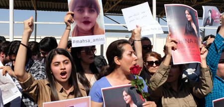 Solidarität mit den Protesten im Iran: Demonstration in Erbil, d...