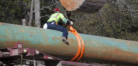 Arbeiten an der Keystone-XL-Pipeline in Winnsboro, Texas