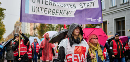 Keine Frage des Wetters: Protest geht immer (Berlin, 18.10.2022)