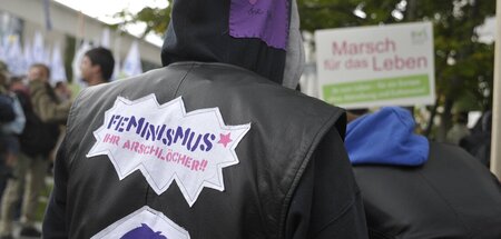 Klare Ansage beim Protest gegen den sogenannten Marsch für das L...