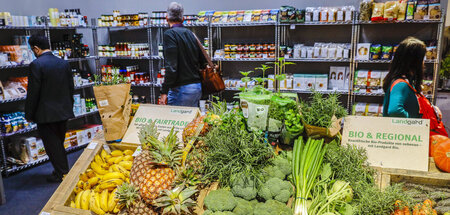 Noch sind die Regale gefüllt: Biomarkt in Köln (9.10.2019) Noch sind die Regale gefüllt: Biomarkt in Köln (9.10.2019)