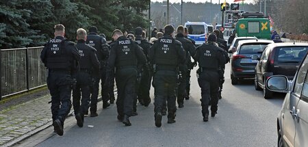 Zum Schutz der Kohlebarone: Polizeikräfte im Einsatz gegen Block...